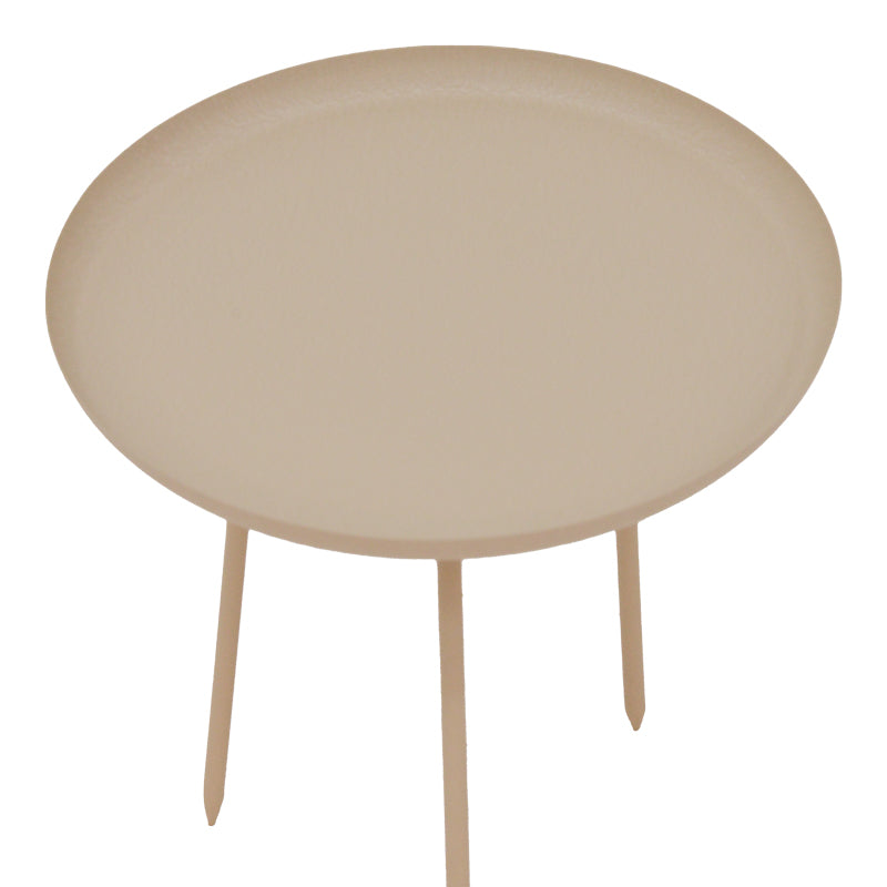 Side table Flaz Inart beige metal D39x44cm