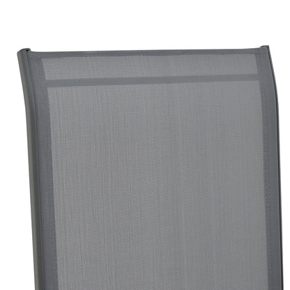Armchair Azelie pakoworld dark grey textilene-dark grey aluminium leg-plywood arms 56x75x88cm