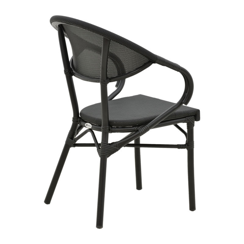 Armchair Isaia pakoworld black aluminum-textilene black 57x57x83cm