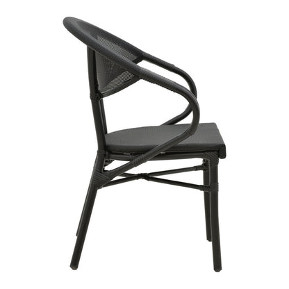 Armchair Isaia pakoworld black aluminum-textilene black 57x57x83cm