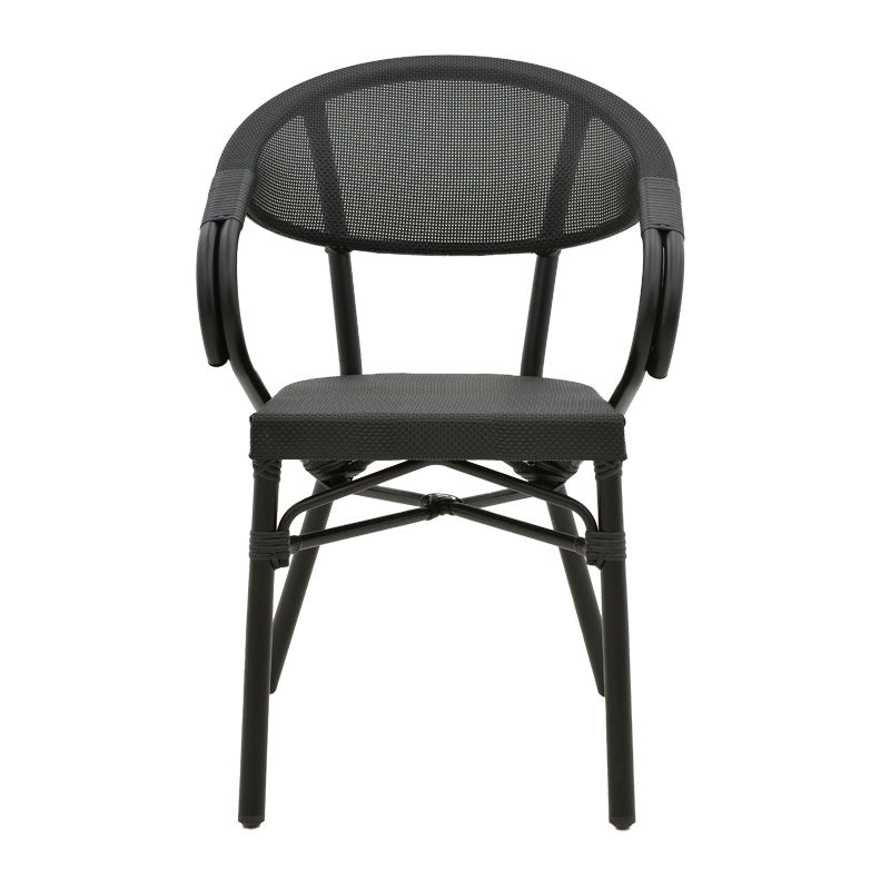 Armchair Isaia pakoworld black aluminum-textilene black 57x57x83cm