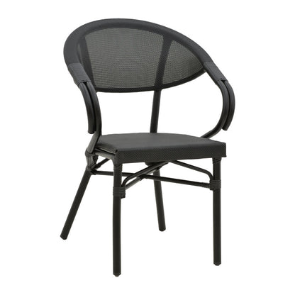 Armchair Isaia pakoworld black aluminum-textilene black 57x57x83cm