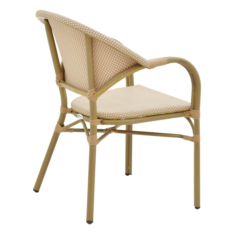 Αrmchair Elyza pakoworld natural aluminum-beige textilene 57x62x84cm