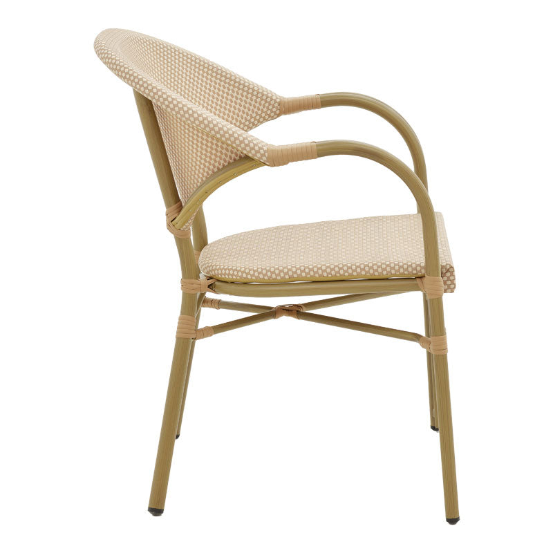 Αrmchair Elyza pakoworld natural aluminum-beige textilene 57x62x84cm