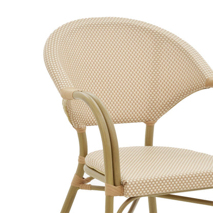 Αrmchair Elyza pakoworld natural aluminum-beige textilene 57x62x84cm