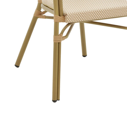 Αrmchair Elyza pakoworld natural aluminum-beige textilene 57x62x84cm