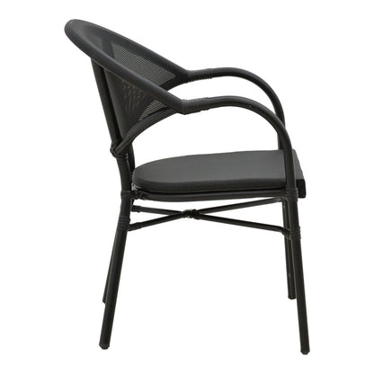 Armchair Elyza  pakoworld black aluminum-black textilene 57x62x84cm