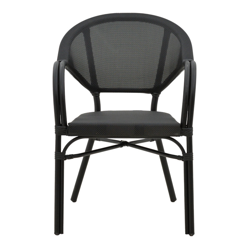 Armchair Elyza  pakoworld black aluminum-black textilene 57x62x84cm