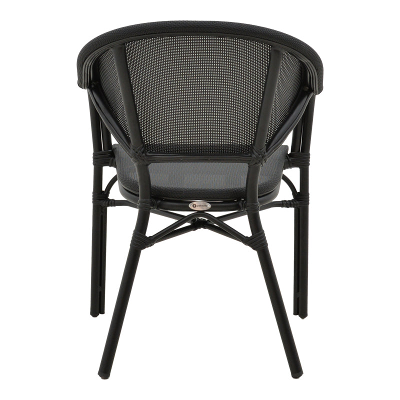 Armchair Elyza  pakoworld black aluminum-black textilene 57x62x84cm