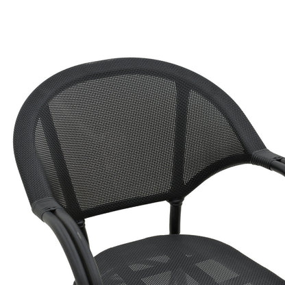 Armchair Elyza  pakoworld black aluminum-black textilene 57x62x84cm