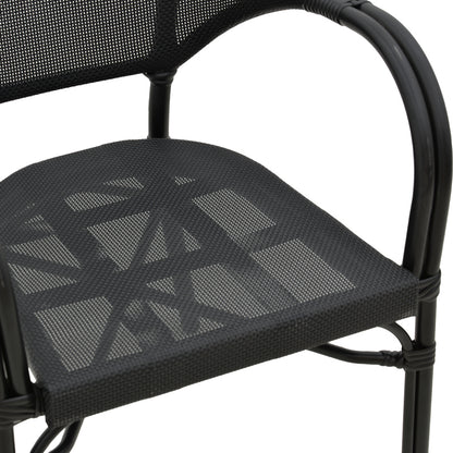 Armchair Elyza  pakoworld black aluminum-black textilene 57x62x84cm