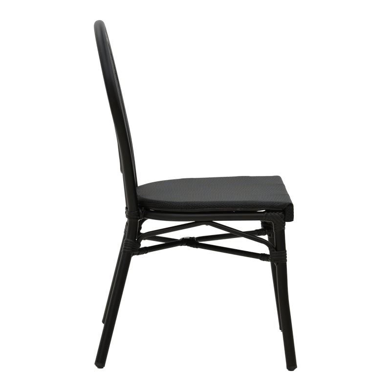 Chair Nacia  pakoworld black aluminum-black  textilene 45x59x85cm