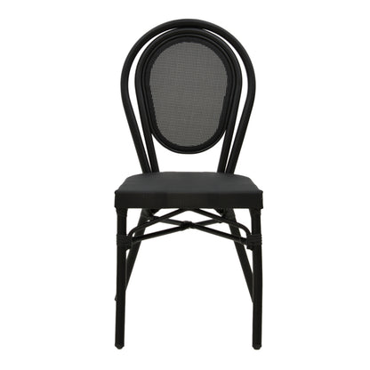 Chair Nacia  pakoworld black aluminum-black  textilene 45x59x85cm