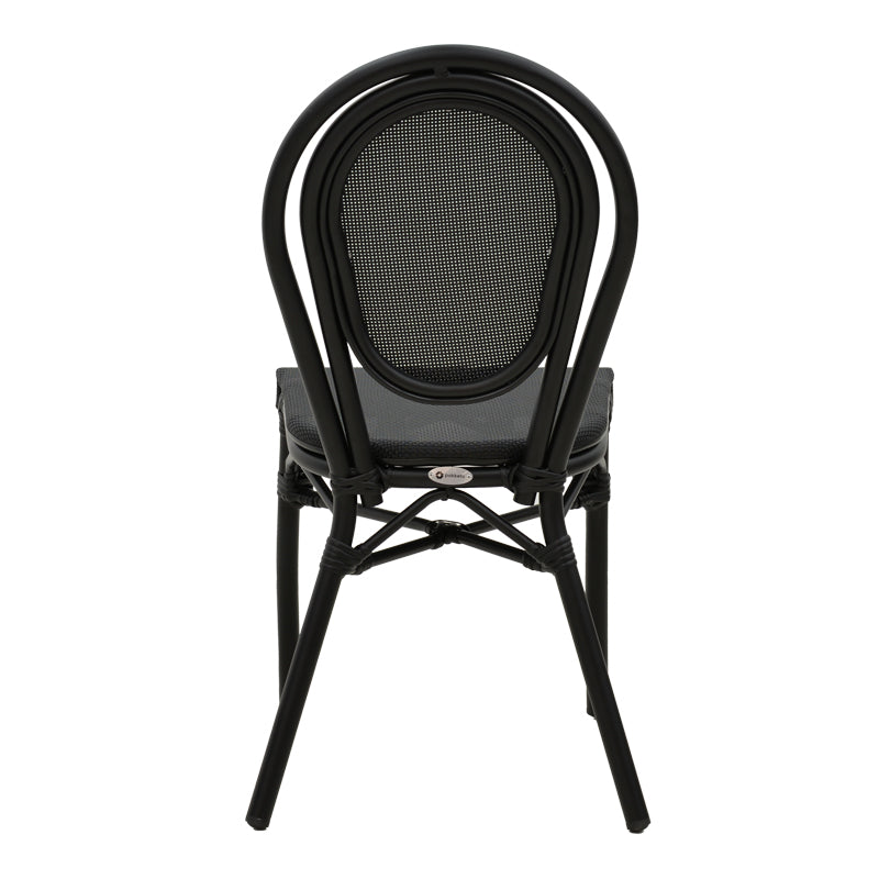 Chair Nacia  pakoworld black aluminum-black  textilene 45x59x85cm