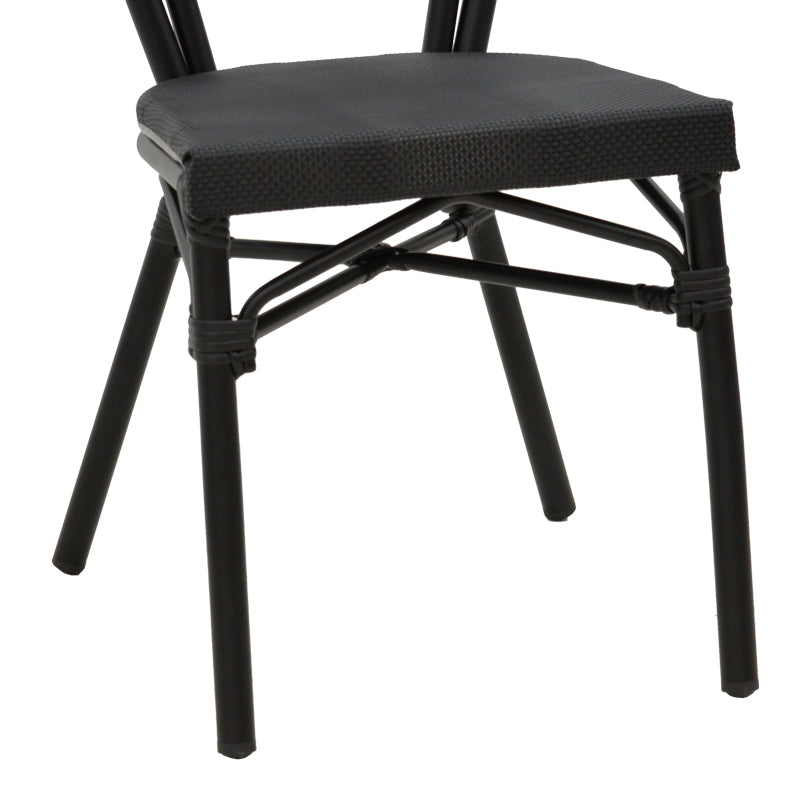 Chair Nacia  pakoworld black aluminum-black  textilene 45x59x85cm