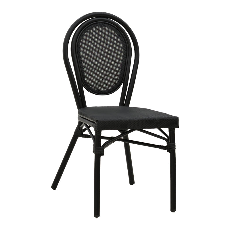 Chair Nacia  pakoworld black aluminum-black  textilene 45x59x85cm