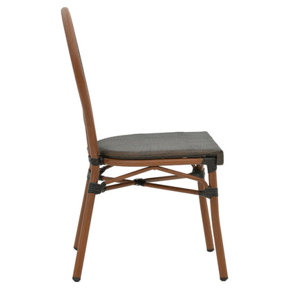 Chair Nacia  pakoworld dark brown aluminum-grey  textilene 45x59x85cm