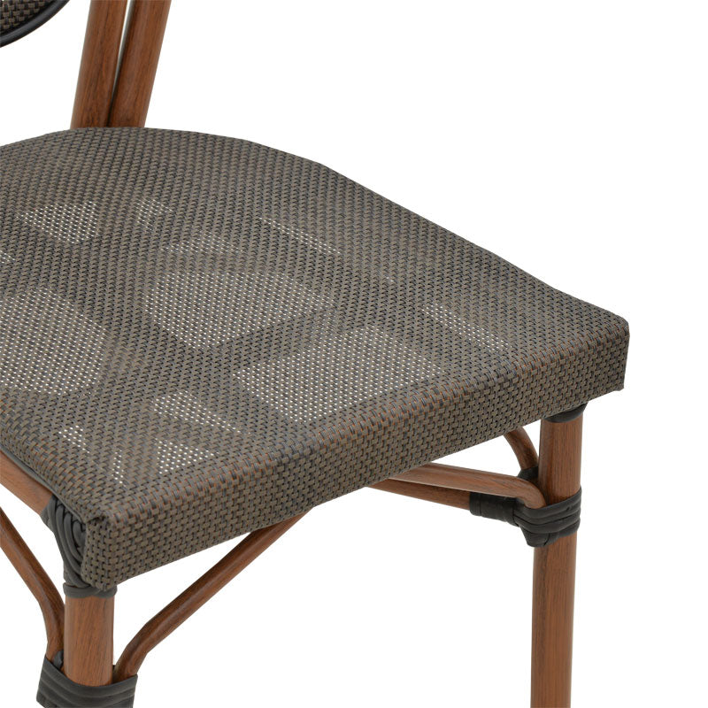 Chair Nacia  pakoworld dark brown aluminum-grey  textilene 45x59x85cm