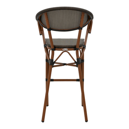 Bar stool Efolian pakoworld walnut aluminum-grey textilene 58x58x113cm