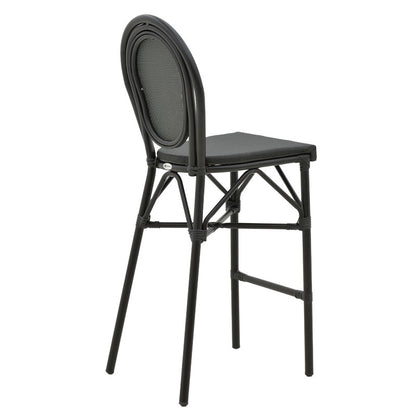 Bar stool Dezyan pakoworld black aluminum-black textilene 41.5x53.5x116cm