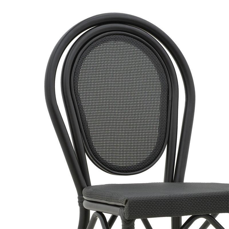 Bar stool Dezyan pakoworld black aluminum-black textilene 41.5x53.5x116cm