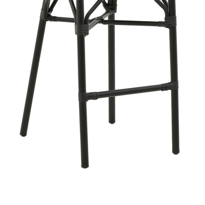 Bar stool Dezyan pakoworld black aluminum-black textilene 41.5x53.5x116cm