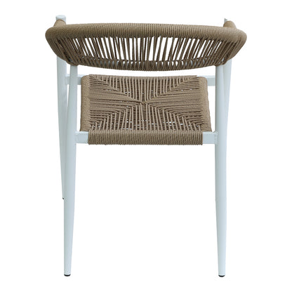 Armchair Fagen pakoworld stack white aluminum-natural textilene 56x60x78cm