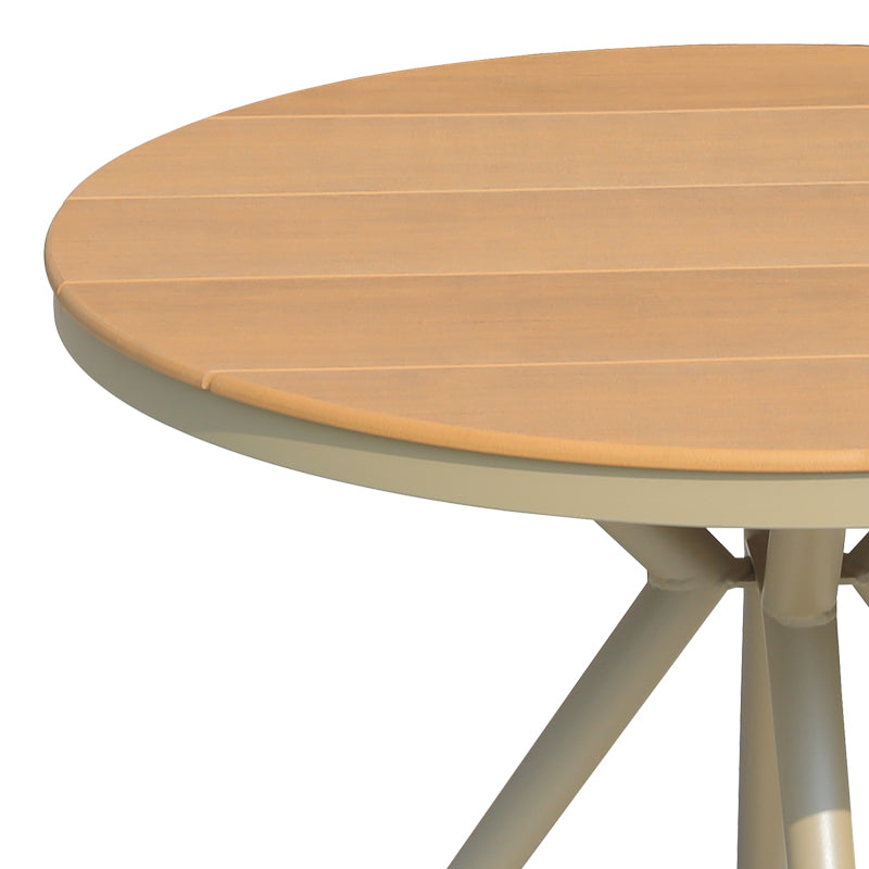 Hilly pakoworld plywood and aluminum table in champagne color D100x75cm