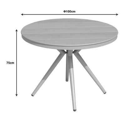 Hilly pakoworld plywood and aluminum table in champagne color D100x75cm