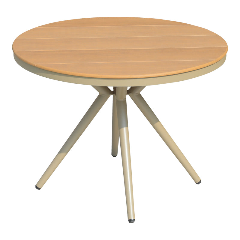 Hilly pakoworld plywood and aluminum table in champagne color D100x75cm