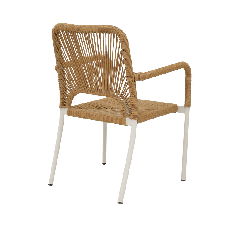 Norture pakoworld stackable aluminum armchair white frame rattan in natural shade 57x61x85cm