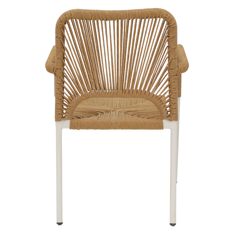 Norture pakoworld stackable aluminum armchair white frame rattan in natural shade 57x61x85cm