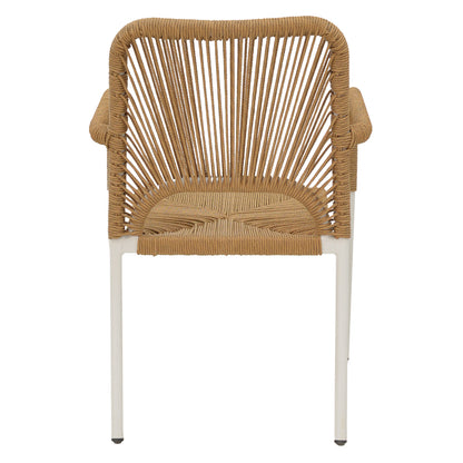 Norture pakoworld stackable aluminum armchair white frame rattan in natural shade 57x61x85cm