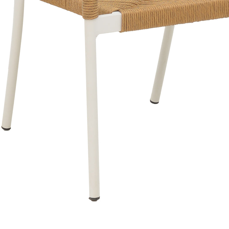 Norture pakoworld stackable aluminum armchair white frame rattan in natural shade 57x61x85cm