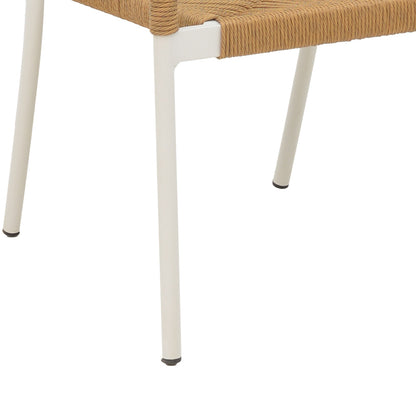 Norture pakoworld stackable aluminum armchair white frame rattan in natural shade 57x61x85cm