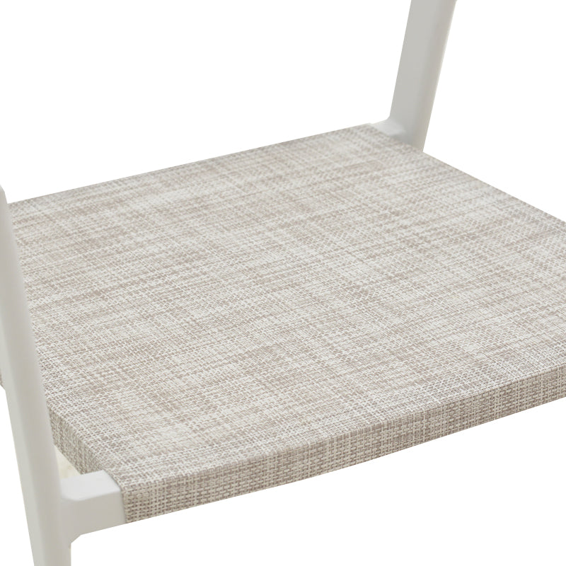 Aluminum armchair Glisten pakoworld stackable white frame-textilene natural rattan 56x62x77cm