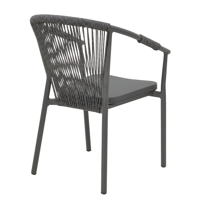 AluminumAluminum armchair Convince pakoworld stackable anthracite frame-textilene-rattan 56x63x82cm