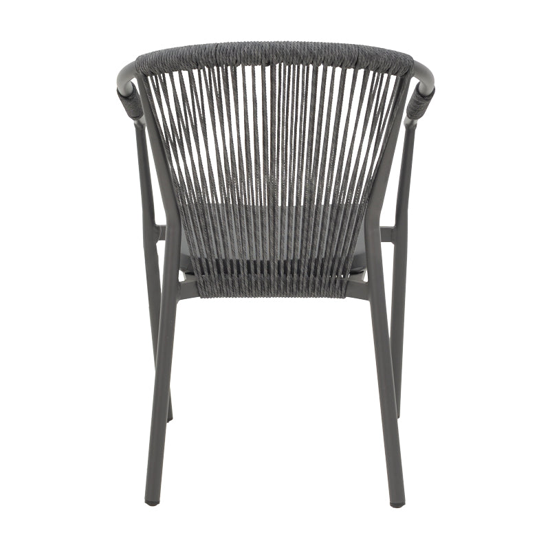 AluminumAluminum armchair Convince pakoworld stackable anthracite frame-textilene-rattan 56x63x82cm