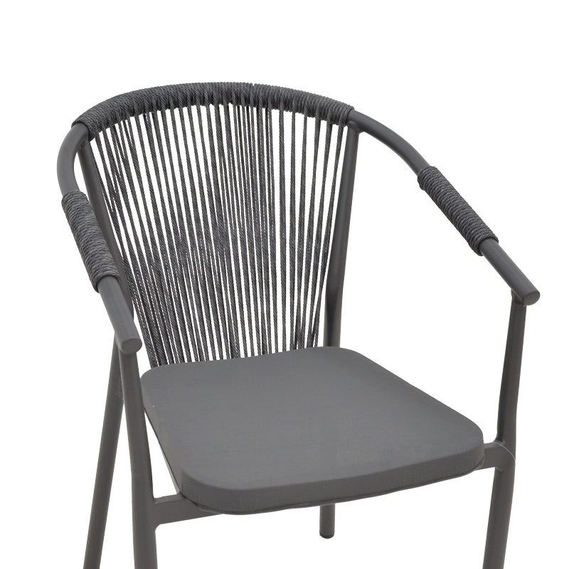 AluminumAluminum armchair Convince pakoworld stackable anthracite frame-textilene-rattan 56x63x82cm