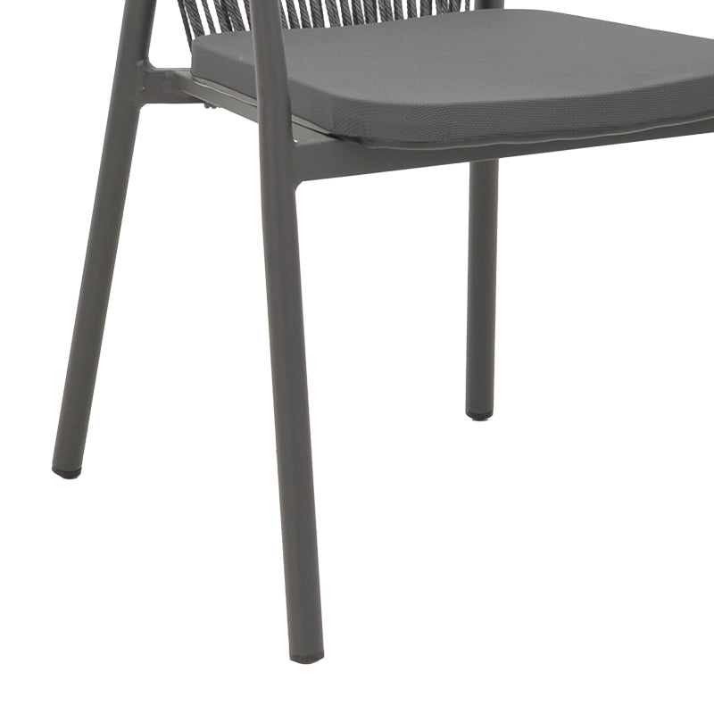 AluminumAluminum armchair Convince pakoworld stackable anthracite frame-textilene-rattan 56x63x82cm