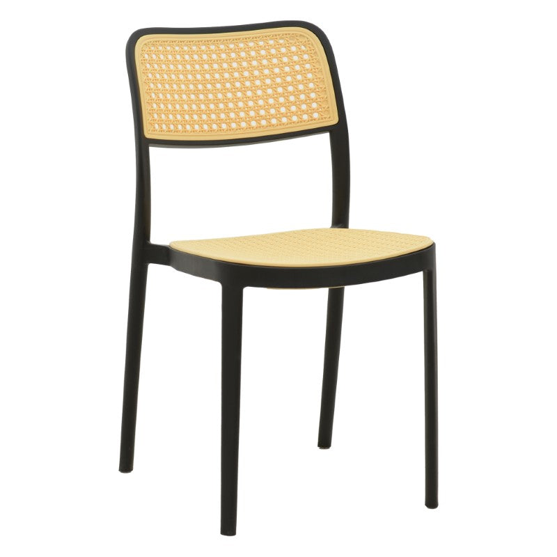 Chair Westley pakoworld pp natural-black 55x47x81cm