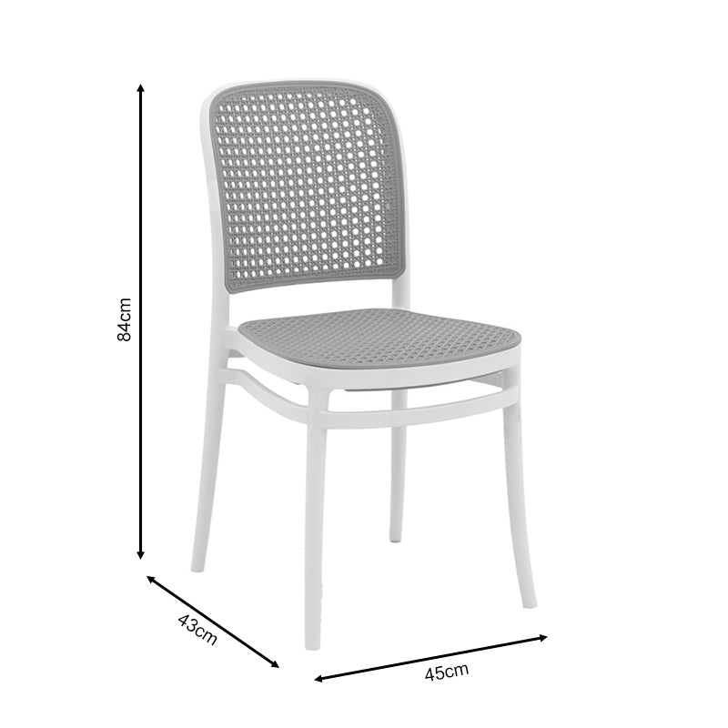 Chair Nereus pakoworld pp natural-white 45x43x84cm