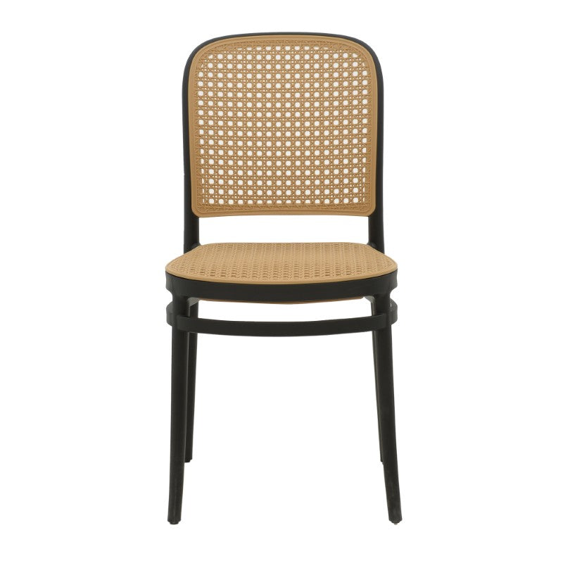 Chair Nereus pakoworld pp natural-black 45x43x84cm