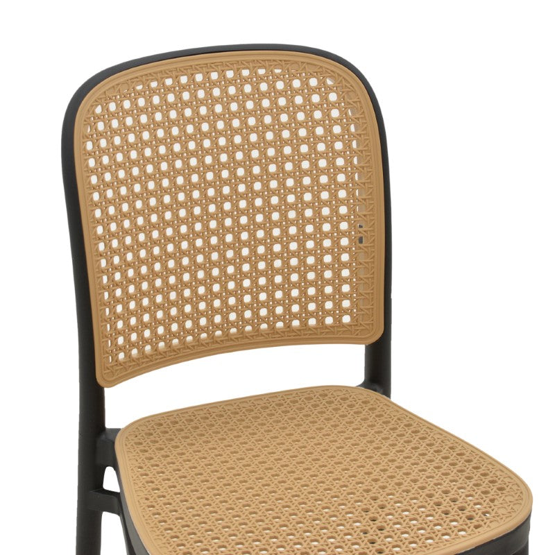 Chair Nereus pakoworld pp natural-black 45x43x84cm