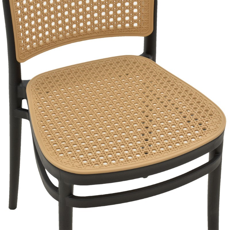 Chair Nereus pakoworld pp natural-black 45x43x84cm