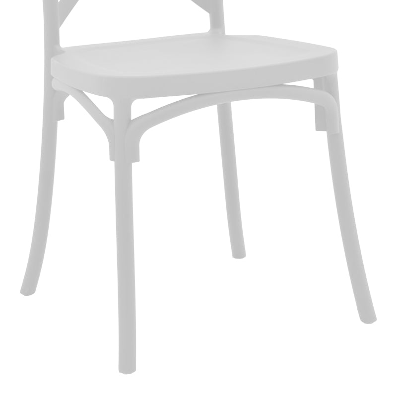 Chair Crossie pakoworld pp white 51x48x90cm