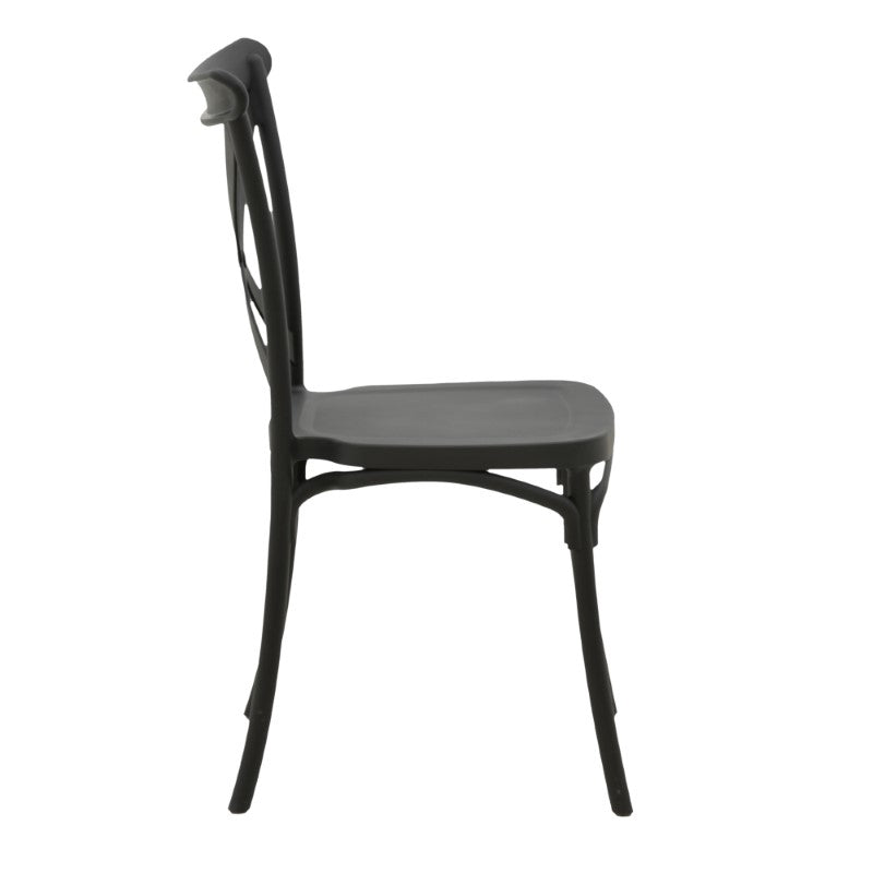 Chair Crossie pakoworld pp black 51x48x90cm