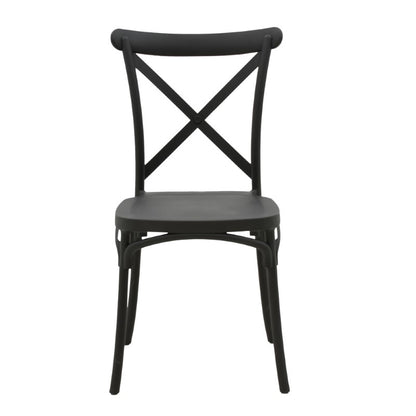 Chair Crossie pakoworld pp black 51x48x90cm