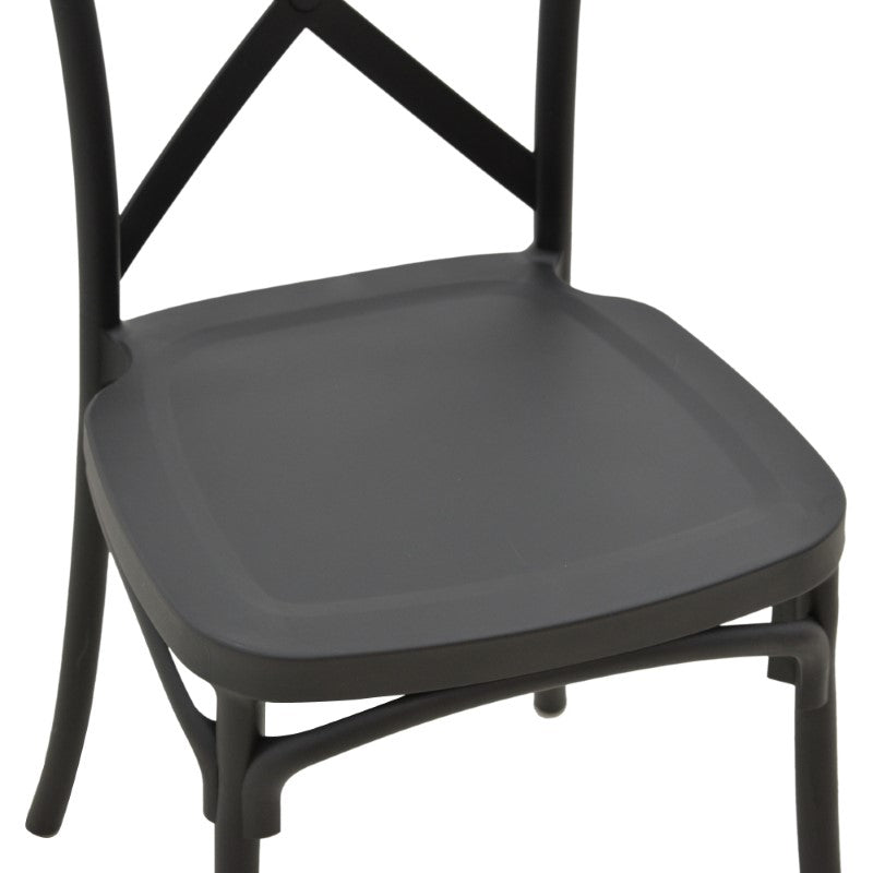 Chair Crossie pakoworld pp black 51x48x90cm