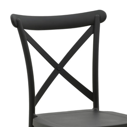 Chair Crossie pakoworld pp black 51x48x90cm